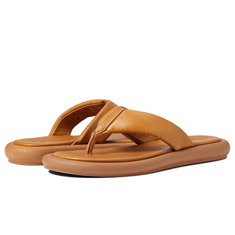 Seychelles Fun Fact Sandals Women's US 6.5 Tan Brown Leather Flip Flop ZAP781